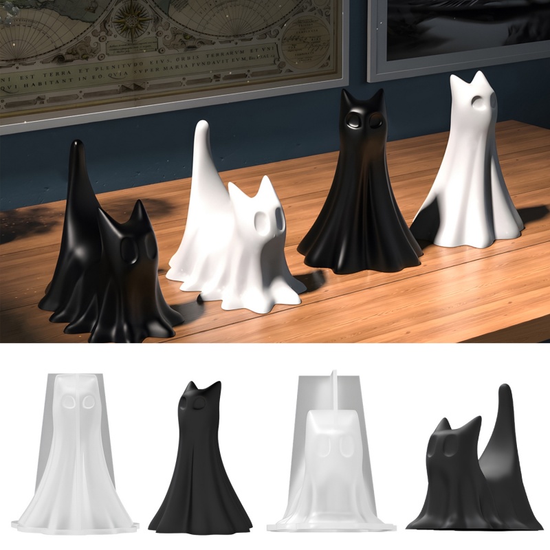 Candle Making Tutorial - Cetakan Silikon Plester Ornamen Desktop Halloween