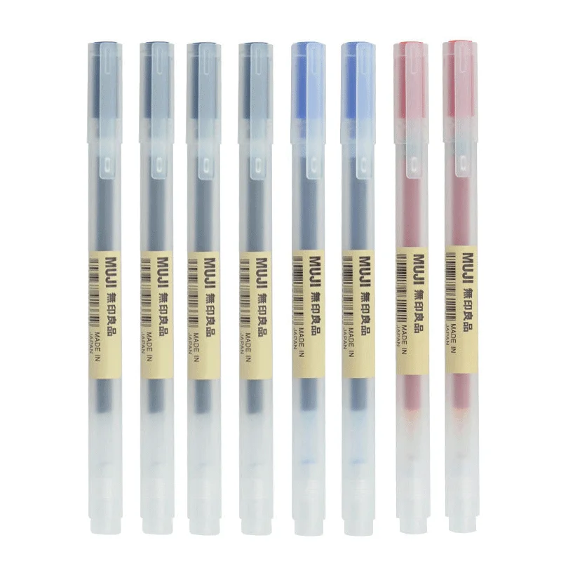 Muji Stationery Gel Pen - 6/8 Buah/Set Pena Gel MUJIs Kawaii