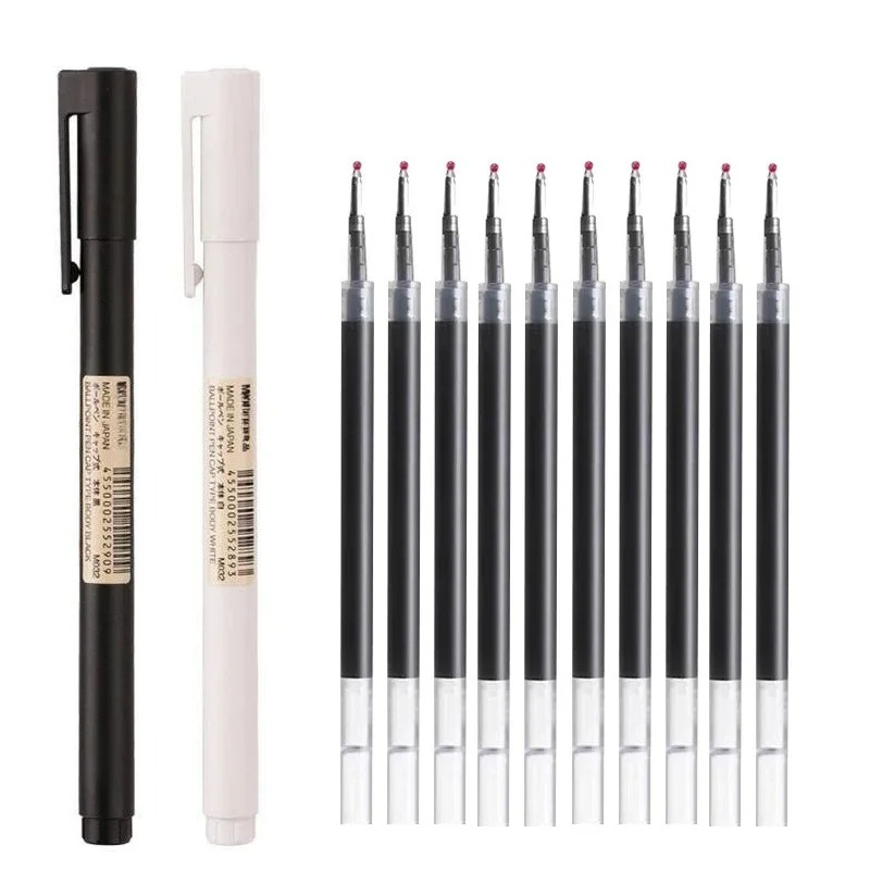 Muji Stationery Gel Pen - Pulpen Gel Ujung Bulat Hitam 0.5mm,