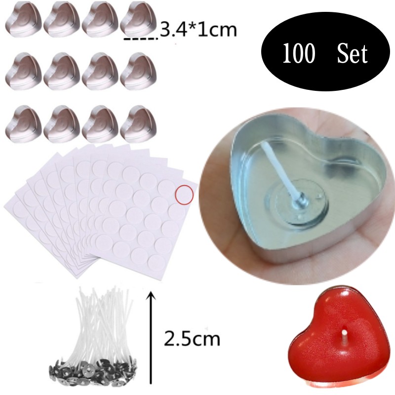 100 Set Bentuk Hati Kosong Alu - Candle Making Kit ulasan dan harga