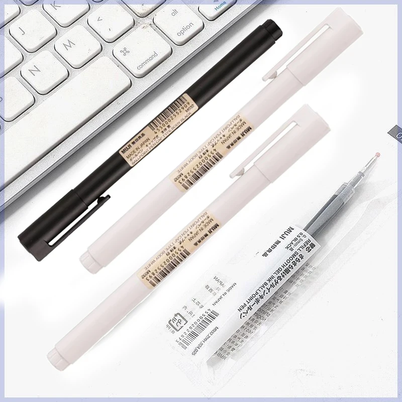 Pena Gel Hitam/Putih 0.5Mm Pen - Muji Stationery Gel Pen ulasan dan harga