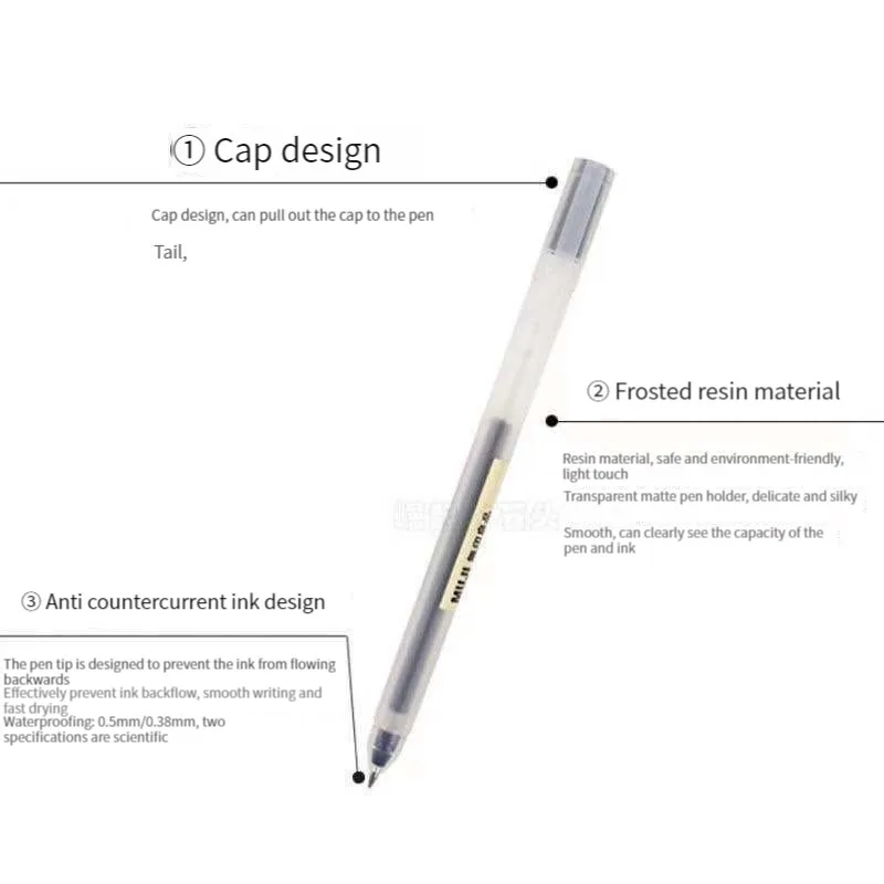 6/8 Buah/Set Pena Gel MUJIs Ka - Muji Stationery Gel Pen ulasan dan harga