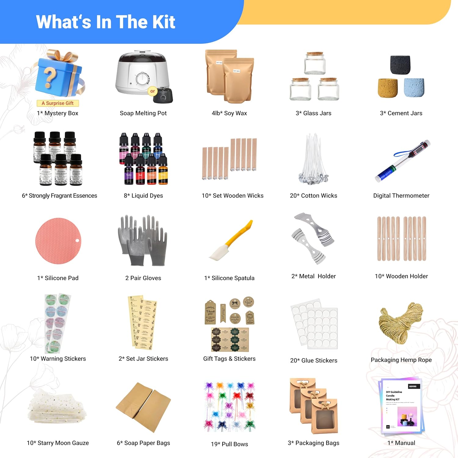 128pcs Perlengkapan Pembuatan  - Candle Making Kit For Adults ulasan dan harga