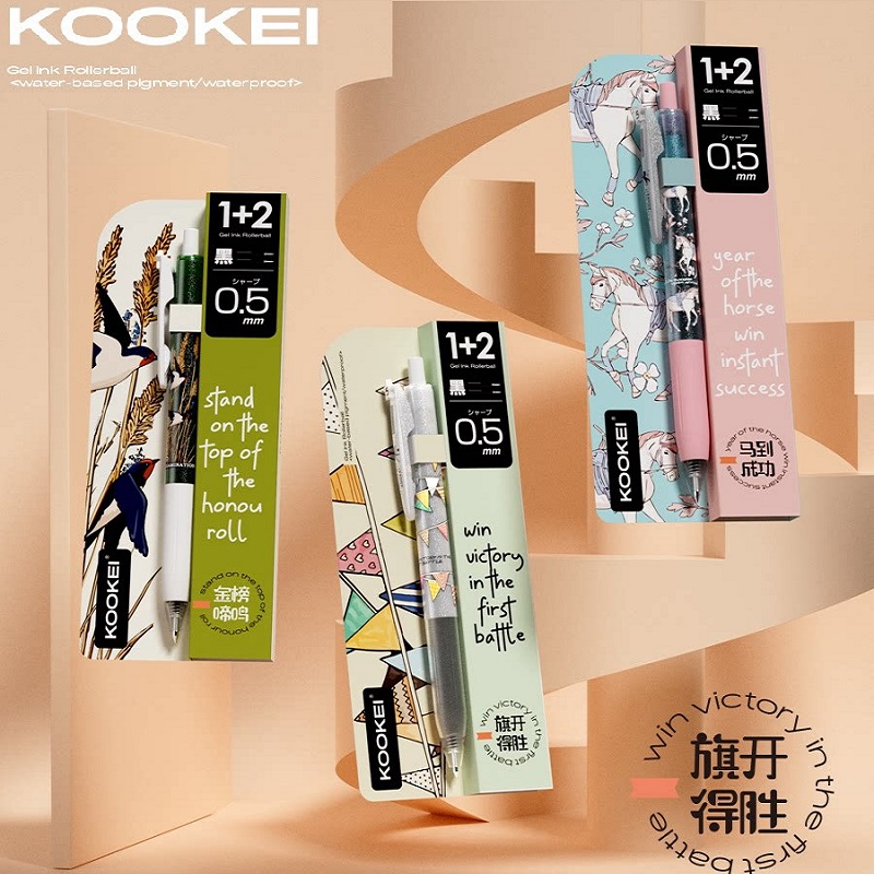 Set Pulpen Gel KOOKEI Golden L - Pentel Pen Energel ulasan dan harga